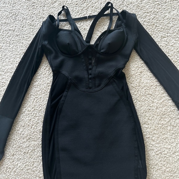 Mini black dress (bandage) size M - Picture 6 of 8